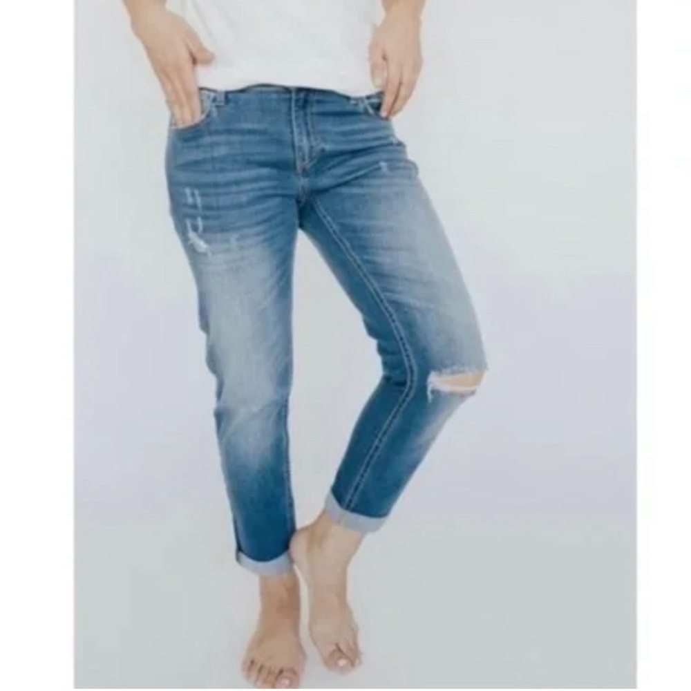 Carly Jean Los Angeles Blue Boyfriend Jeans
